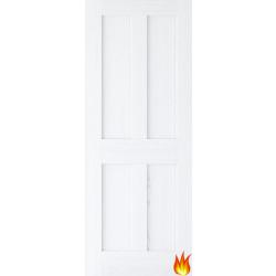 4 Panel London White Grain (primed) Internal Fire Door (FD30)